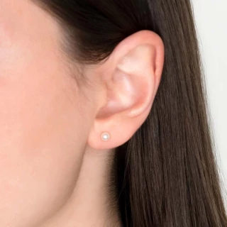 Boucles d'oreilles or jaune et perles...