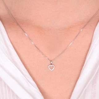 Pendentif  Cœur Or Blanc et Diamant