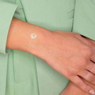 Bracelet Or jaune "Marguerite dorée"