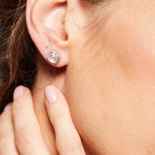 Boucles d'oreilles Or Rose Diamant et...