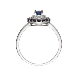 Bague "Laure" Or blanc et Saphir