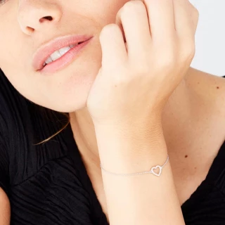 Bracelet "Eileen" Or blanc et Diamant