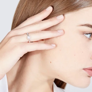 Bague " Margaux" Or blanc et Diamant