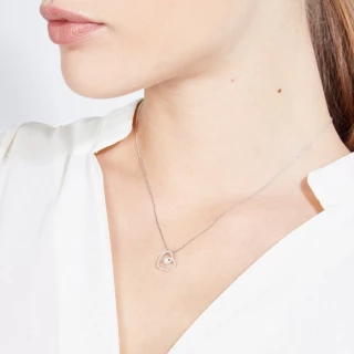 Pendentif Cœur "My Sweet Love" Or Blan...