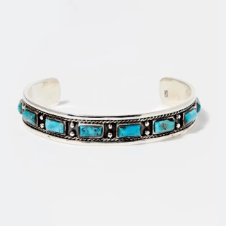 Bracelet "Pambil" Argent et Turquoise