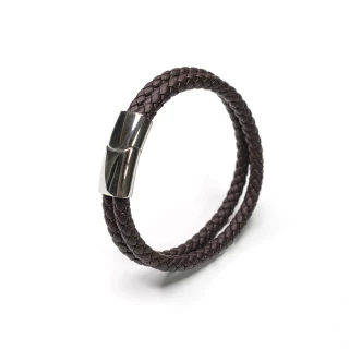 Bracelet Homme double cordon en cuir m...