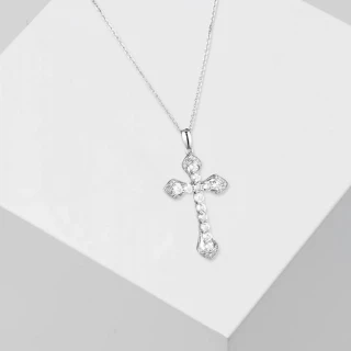 Pendentif Or Blanc Diamant et Topaze