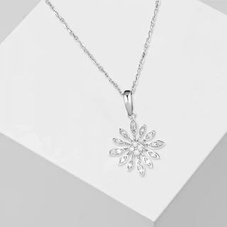 Pendentif "Rosine" Or blanc et Diamant
