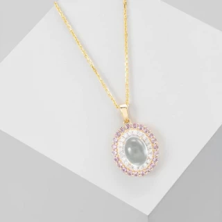 Pendentif Or Jaune Diamant et Pierre P...
