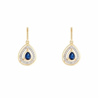 Boucles d'Oreilles Pendantes Or Jaune et Zirconiums - Femme - 79,99 €