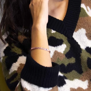 Bracelet à message "Petite Soeur" Lait...
