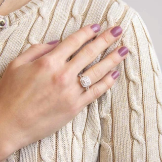 Bague "Newcastle" Or blanc et Diamants