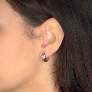 Boucles d'oreilles Or Tricolore "Créol...