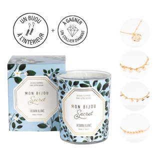 Bougie bijou JASMIN  Bracelet doré