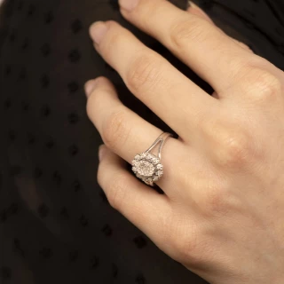 Bague " Fabienne" Or blanc et Diamant