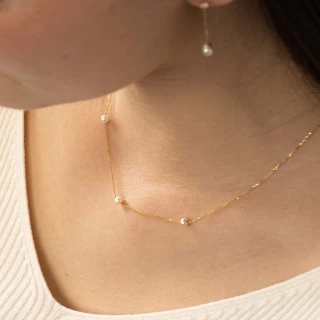 Collier Or jaune 375/1000 et perles