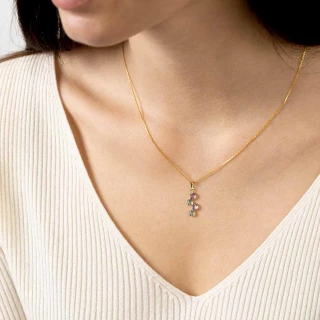 Pendentif Or jaune 375/1000 et pierres