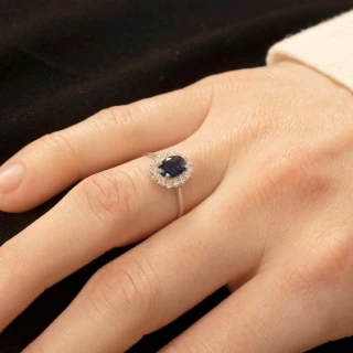 Bague "Bleu Merveilleux" Or blanc