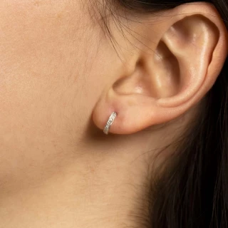 Boucles d'oreilles Or Blanc et Diamant