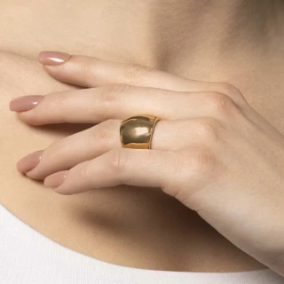 Bague ajustable dorée "Mokulua"