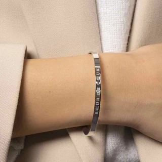 "SOEUR DE COEUR" Jonc argenté bracelet...