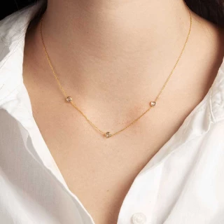 Collier OR & Topaze"Intuition"