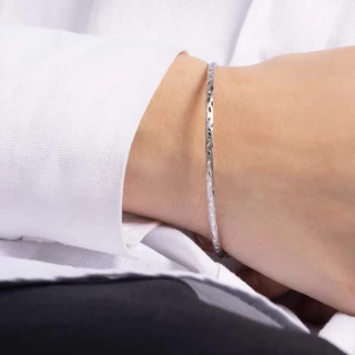 Bracelet jonc Or Blanc "Simple chic"