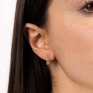 Boucles d'oreilles "Feuillette" Or jau...