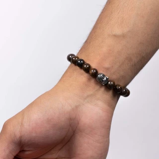 Bracelet Homme en perles de pierre et...