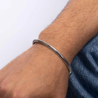 Bracelet jonc Homme ANIL en Argent mas...