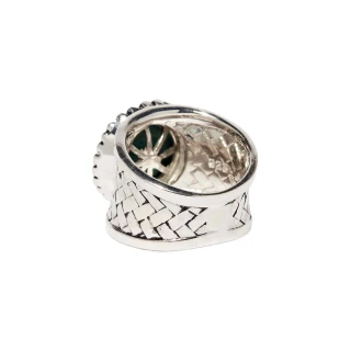 Bague "Quina" Malachite 5,4ct et Argen...