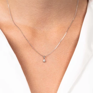 Pendentif "Flavia" Or blanc et Diamant