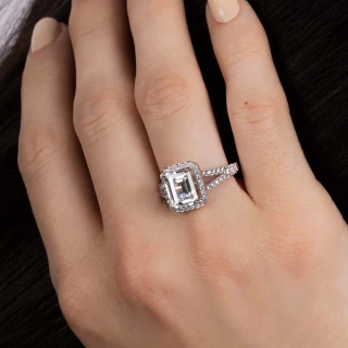 Bague "Soie" Or blanc