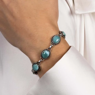 Bracelet "Baobab" Larimar 8,50ct/6 et...