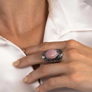 Bague "Tamarindo" Opale rose 5,8ct et...