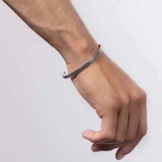 Bracelet jonc Homme en Argent massif 9...