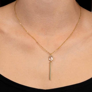 Collier "Orageuse" Crystal Laiton doré