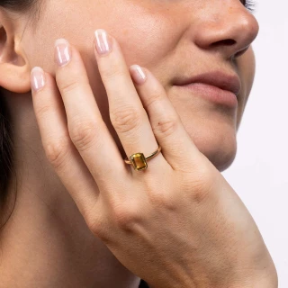 Bague "Adeline" Or jaune et Citrine