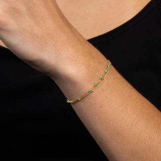 Bracelet doré et Turquoise