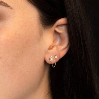Boucles d'oreilles "Connexion" Or jaun...