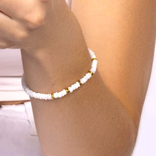 Bracelet "Charapita" Opale blanche