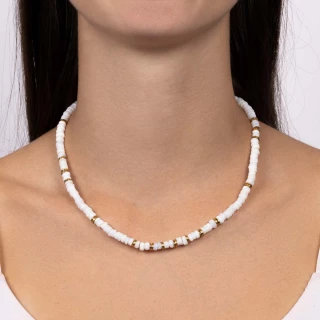Collier "Inga" Opale Blanche