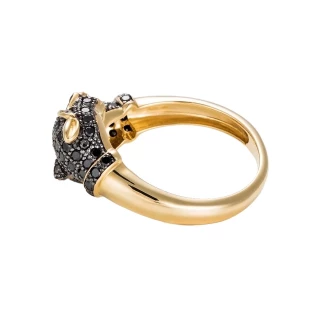 Bague "Les Panthères noires" Or jaune...