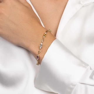 Bracelet "Albane" Or jaune et Multipie...