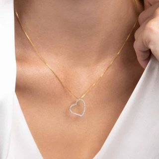 Pendentif "Coeur Oriental " Or et Diam...