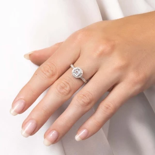 Bague " Lucienne" Or blanc et Topaze