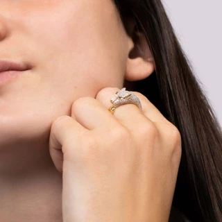 Bague "Panthère Majestueuse" Or jaune...