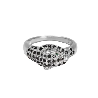 Bague "Panthère Noire" Or, Emeraudes e...