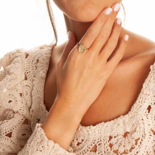 Bague ajustable dorée "Annoa"
