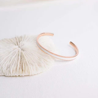 Bracelet Jonc PICTORIA émail blanc fin...